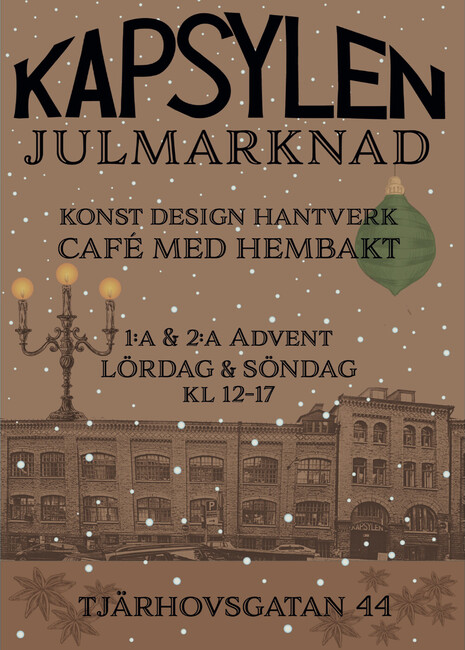 Julmarknad konst design hantverk café hembakt