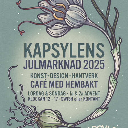 Kapsylens Julmarknad 2026 - i omkring 40 år har vi bakat ostgifflar och kakor, haft försäljning av konsthantverk och andra produkter, mestadels skapade i huset. Varmt välkomna!